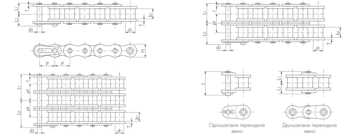1 рядные цепи из нержавеющей стали BS SS Series